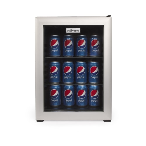 Innovative Hospitality Compact Refrigerator, 40L, Auto Defrost, Black with Glass Door